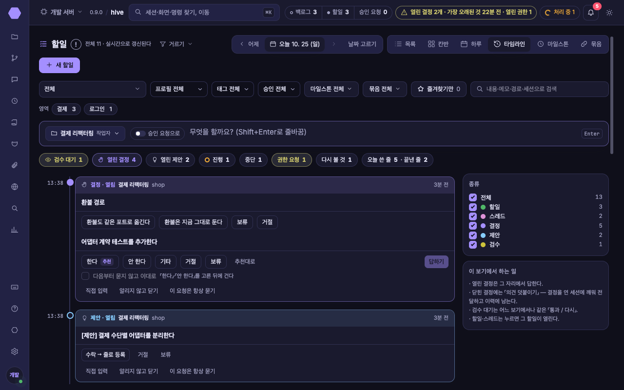 할일 · 타임라인